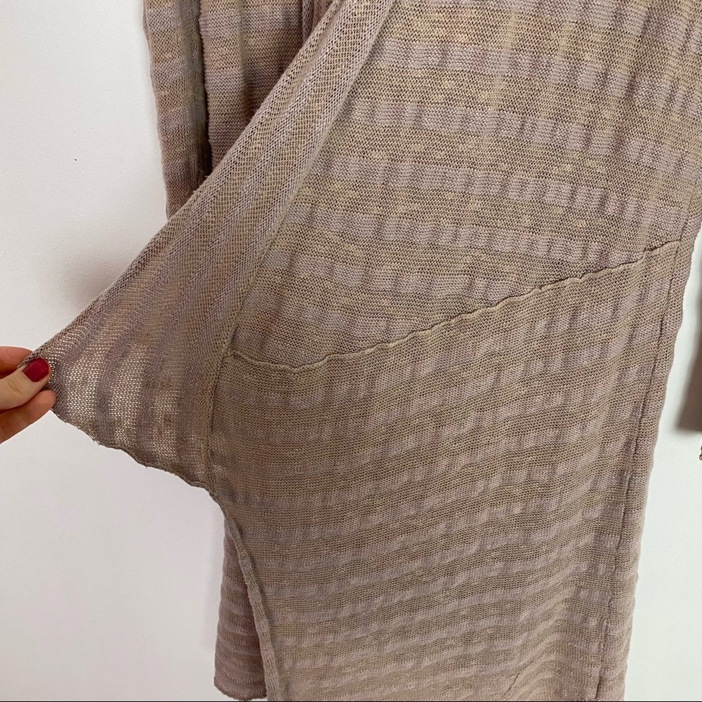Free People Forget Me Not Long Duster Cardigan Sweater Striped Blush Pink Medium - Picture 4 of 12